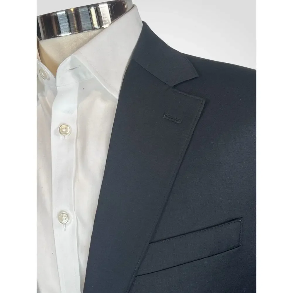 Bonobos Jetsetter Black Suit 36R 29x30 Standard Fit Wool Stretch NWOT